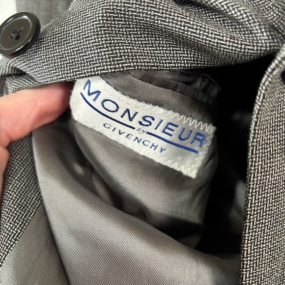 Monsieur by Givenchy Dark Grey Suit Jacket Tailored Size XL Prom Dance Office - Picture 5 of 6